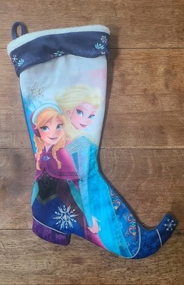 Disney Parks FROZEN ELSA ANNA Christmas Stocking Embroidered Cuff 20 In
