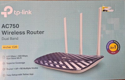 TP-LINK Archer C20 AC750 300Mbps Dual-Band Wireless Router New!