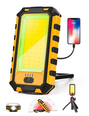 LED Rechargeable Magnetic Work Light 1500Lumens, Hanging Hook 4 Lighting Mode...