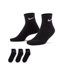 Nike Everyday Plus Athletic Cushioned Dri-Fit Ankle Socks Size M/L  Black 3 Pair