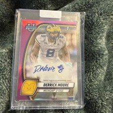 DERRICK MOORE Michigan 2024 Bowman Chrome University FUCHSIA Auto  /150