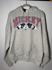 Vintage Walt Disney Mickey Mouse Mens Large Gray Made In USA Pullover XXL