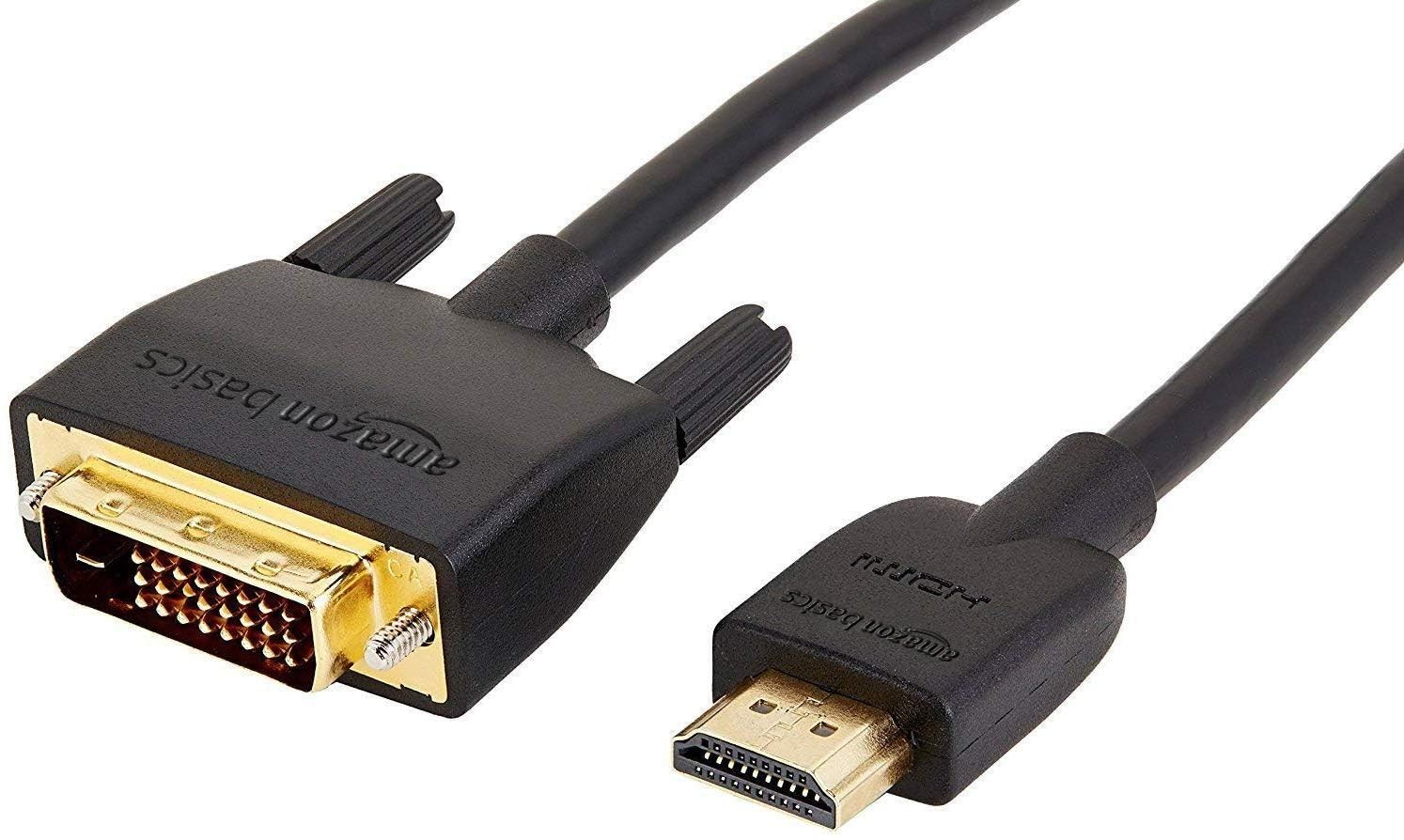 2 Pack Amazon Basics HDMI to DVI Adapter Cable 6 ft Bi-Directional 1080p