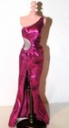 BARBIE Fashionistas SHIMMER Magenta GLAM Doll DRESS Sexy Side Cut and High Slit  — photo 2