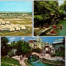 3x Texas Giant Oversize Postcards Lot (San Antonio River Theatre Boats) 6x9