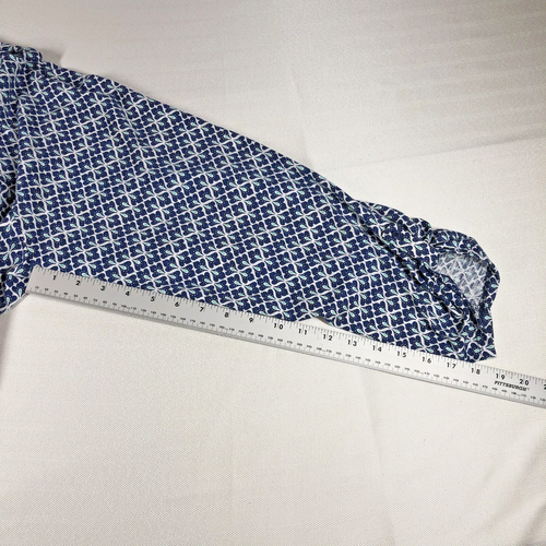 Croft & Barrow Damen Top Gr. 3X Blau Knopfleiste Blumen Boho Komfort Küste Weich - Bild 10 von 12