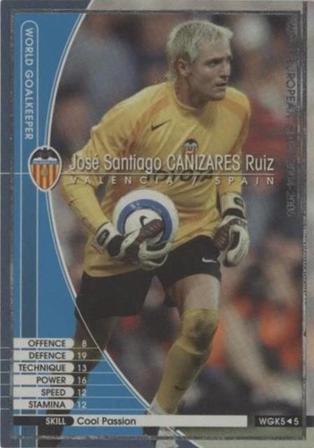 Jose Santiago Canizares Ruiz 04-05 Panini WCCF Soccer Card Rare