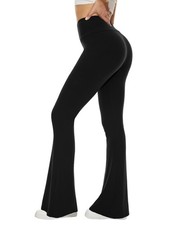 Black Flare Yoga Pants for Women - Soft High Waist Bootcut Leggings Tall Lo...