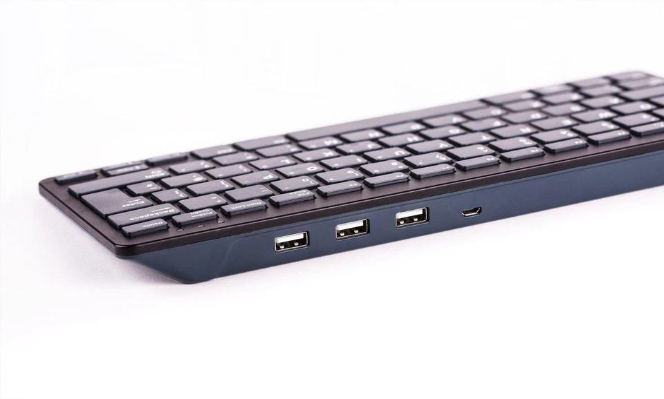 offizielle Raspberry Pi Tastatur, US-Layout, inkl. 3 Port USB Hub, schwarz/grau - Bild 2 von 3