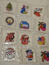 Vintage 1980s Christmas Puffy Stickers Lot of 19 New Taiwan Santa Snowman