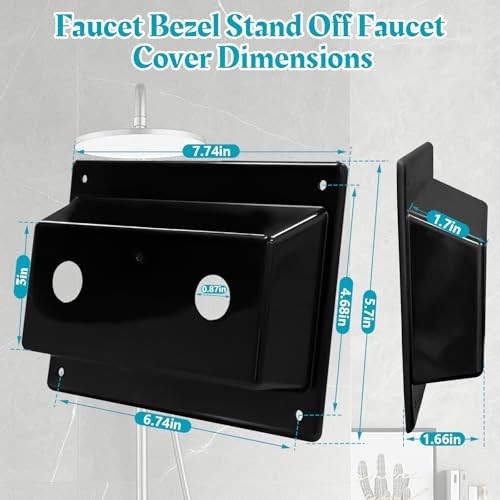 Black Faucet Bezel Stand Off Faucet Cover fits for RV Caravans Shower Plate 