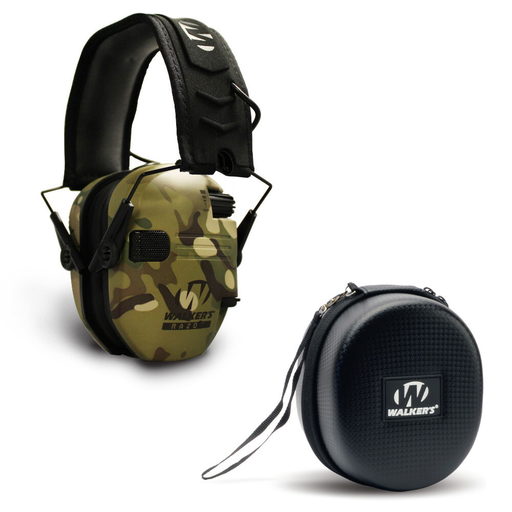 Тонкая электронная муфта Walkers Razor MultiCam Camo Tan с защитным чехлом