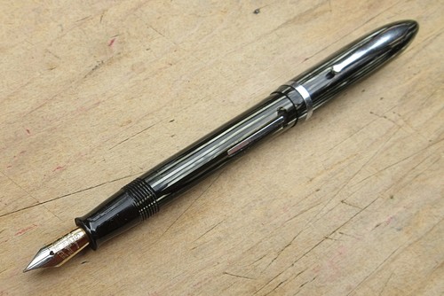 Vintage Sheaffer Grey Balance Striated Ftn Pen - FINE Feather Touch 14k nib - 第 1/6 張圖片