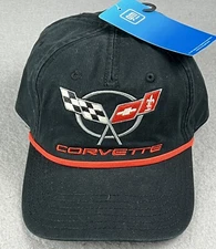 GM Official General Motors Corvette Logo OSFA Adjustable Hat Checkered Flag Race