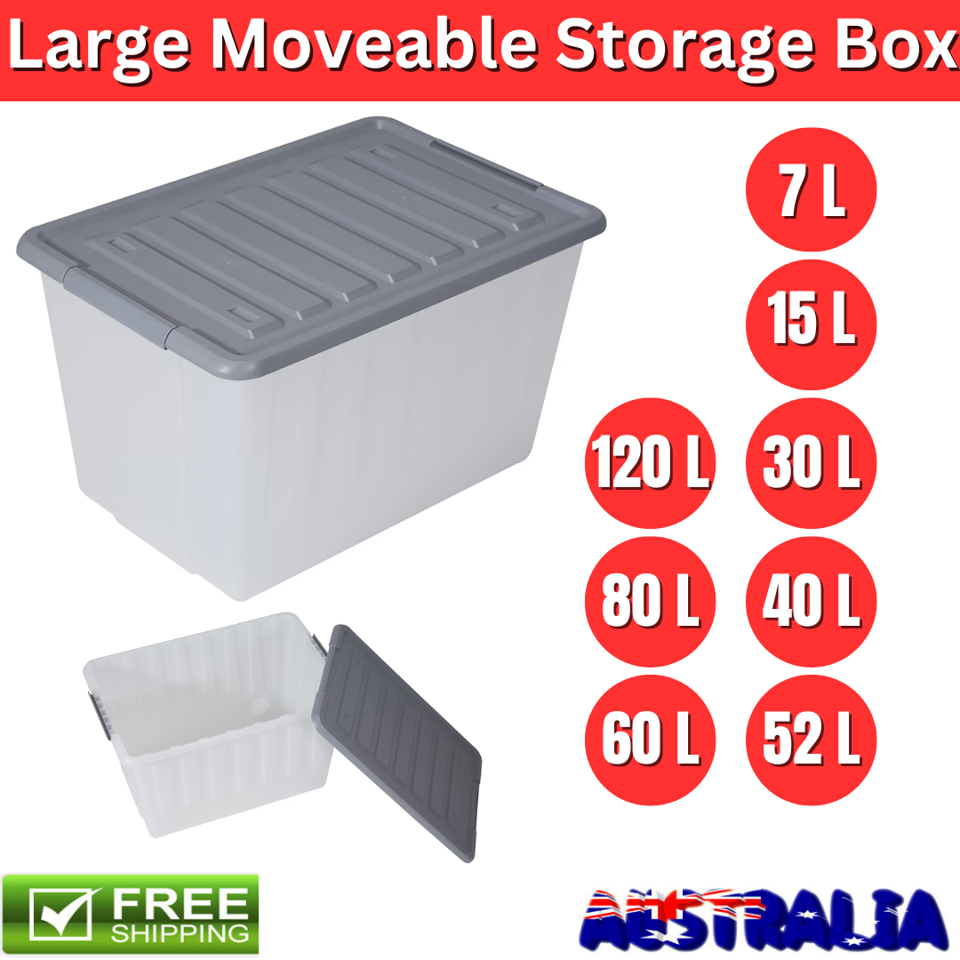 Large Moveable Storage Box Heavy Duty Plastic Tub Storage Box Large