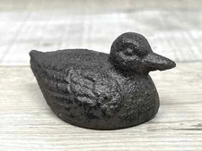 Fun Tiny Wee Miniature Rustic Primitive 2" Long Cast Iron Swimming Duck Bird Toy