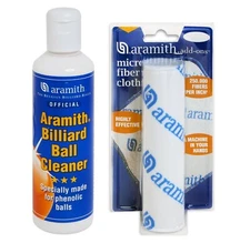 Aramith Ball Cleaner 8.4 fl.oz. bottle Bundle with Aramith Microfibre Cloth