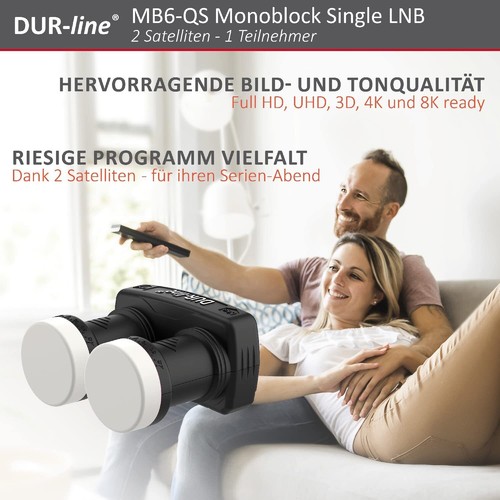 DUR-line 6° Monoblock Single LNB - Astra 19,2°E + Hotbird 13°E - Full HD, 4K, 8K - Afbeelding 6 van 9
