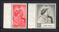 M27265 Gold Coast 1948 Royal Silver Wedding Set Umm Sg 147/8 Cat £38