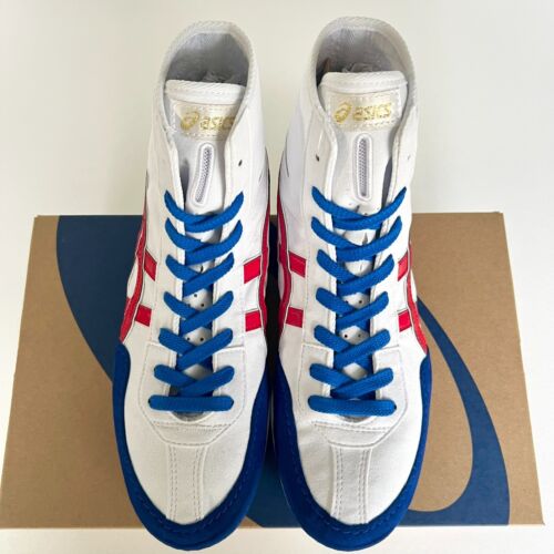 【Auf Bestellung】ASICS Ringerschuhe 1083A001 EX-EO weiß x blau x rot - Bild 3 von 7