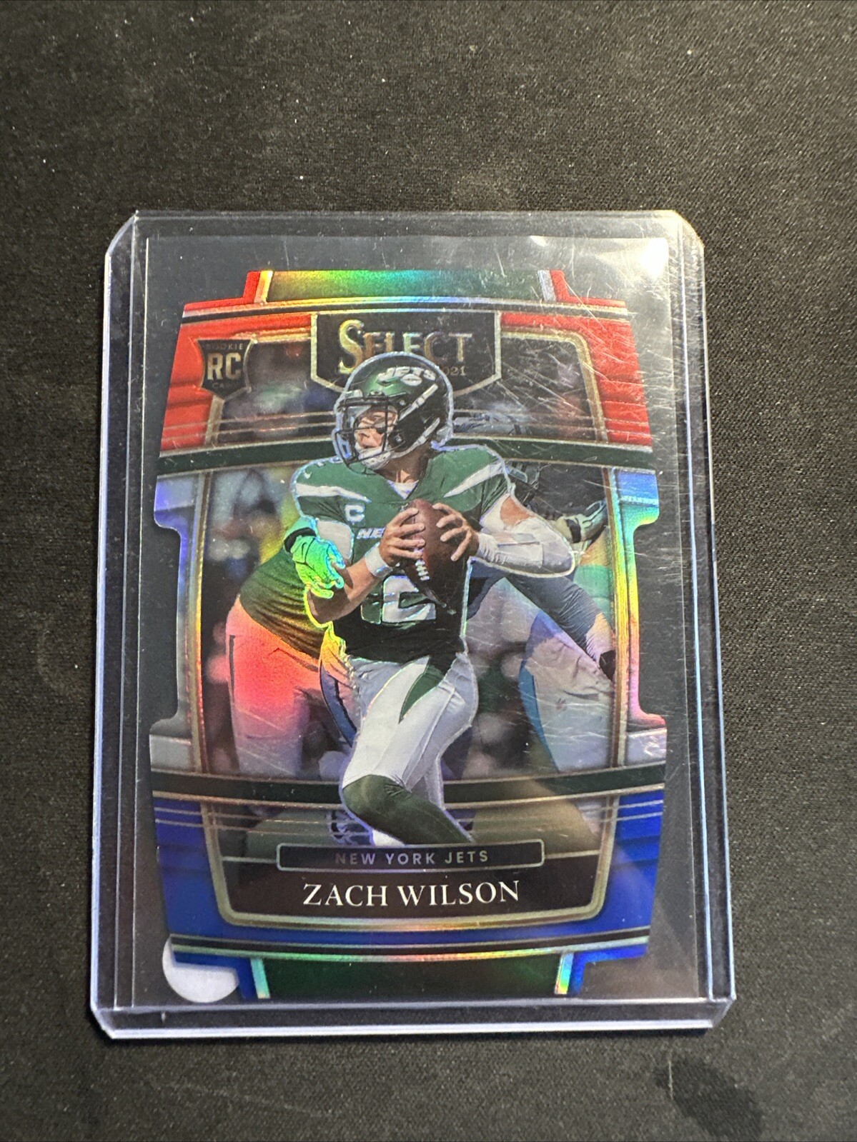 Zach Wilson 2021 Panini Select Red Blue Prizm Die Cut #44 Concourse Rookie RC