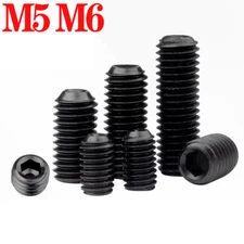 M5 M6 Black High Tensile Cup Point Grub Screws Hex Allen Socket Set Screws 12.9
