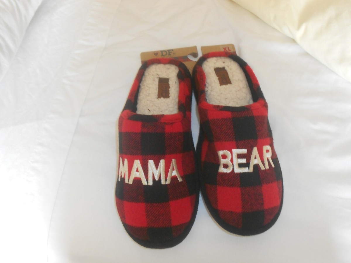 Papa Bear Mama Bear Buffalo Plaid Slippers Plaid Dearfoam Family