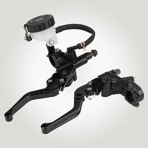 2x Black Motorcycle Brake Master Cylinder Clutch Reservoir Levers set Sport Bike - Picture 5 of 8