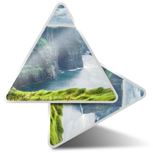 2 x Triangle Stickers  10cm - Cliffs of Moher Ireland  #44627 - Picture 1 of 9