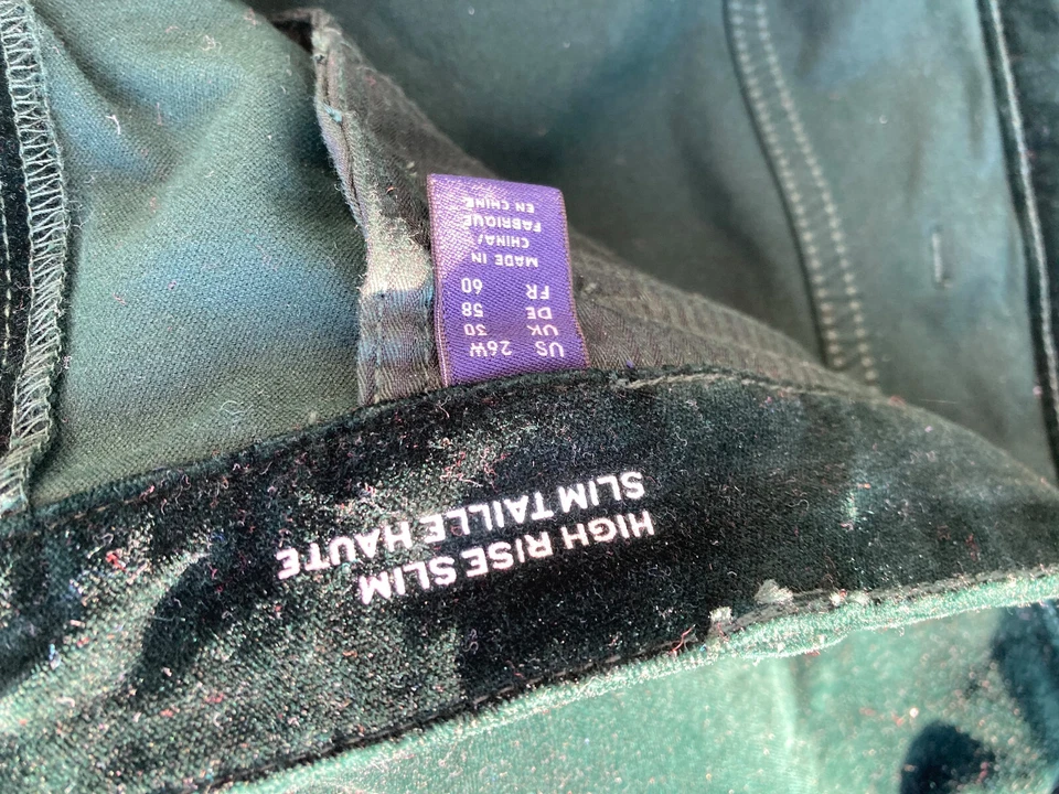 Lands End wunderschön grüner  Samt  high waist slim fit legs  GR.58 NEU - Bild 3 von 4