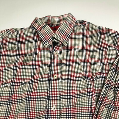 Southern Proper Mens Plaid Traditional Fit LS Button Shirt Size XL Multi Color
