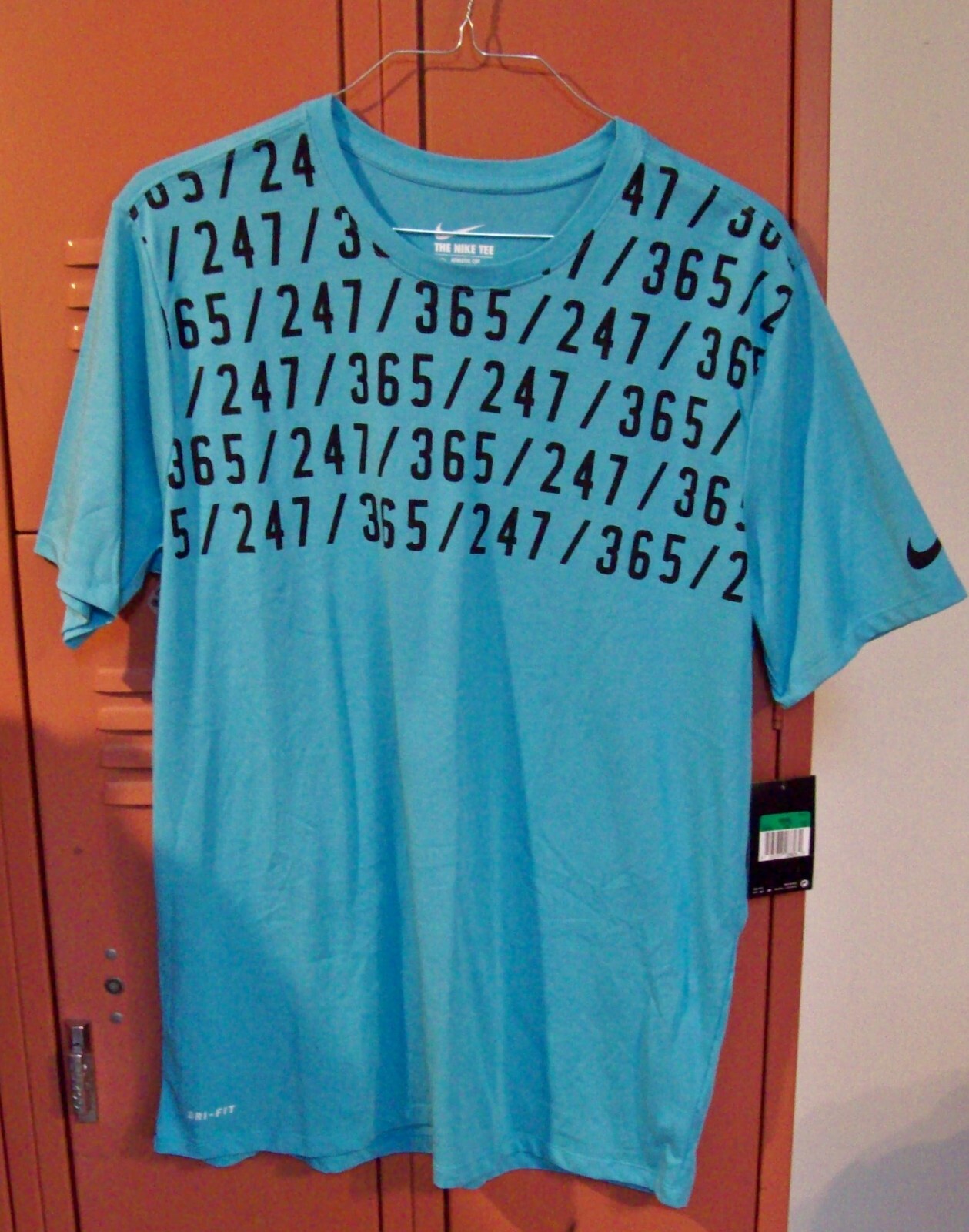 New Nike Tee 247 365 Dri-Fit T-Shirt, XL Athletic Cut Blue Short Sleeve,  Numbers | eBay