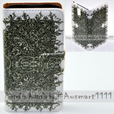 Flip Cover Phone Case for Apple iPhone Series Mobile Phone - Green Paisley Theme