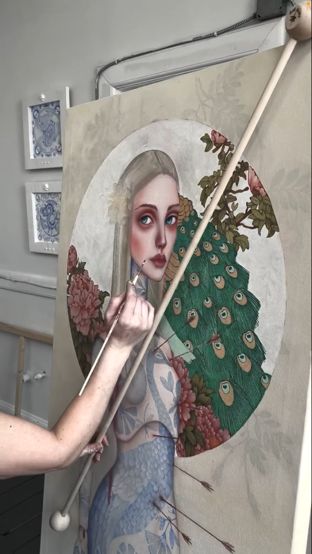 Mahl Stick48in Ball Mahl adjustable stabilizing tool supporting artist