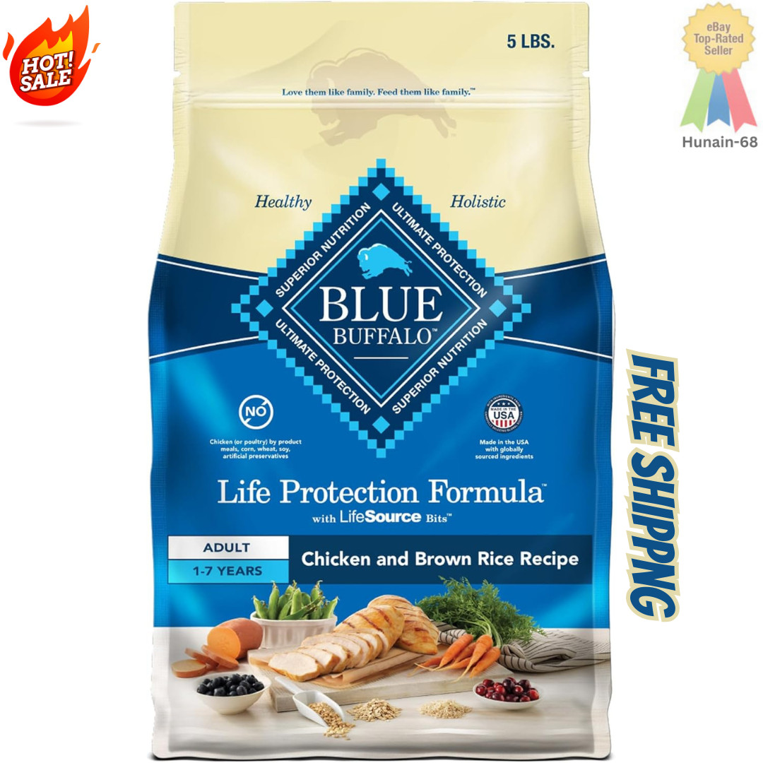 Blue Buffalo Life Adult Chicken & Brown Rice Recipe Dry Dog Food, 5-lb bag