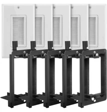 Fosmon (5 Pack) Single Gang Wall Plate, Brush Style Opening Passthrough Cable Pl