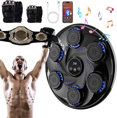 Music Boxing Machine, Smart Bluetooth Wall Boxing Punching Pad 9 modes w/Gloves