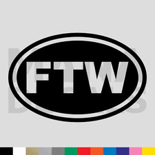 FTW Oval Vinyl Die Cut Decal Sticker - Forever Two Wheels For the Win World