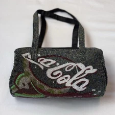 Vintage 90’s Coca-Cola Beaded Shoulder Bag- Rare- Handmade- Multicolor 