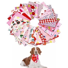 10pcs Girls Small Dog Bandanas Female Cat Puppies Bibs Washable Cotton Triang...