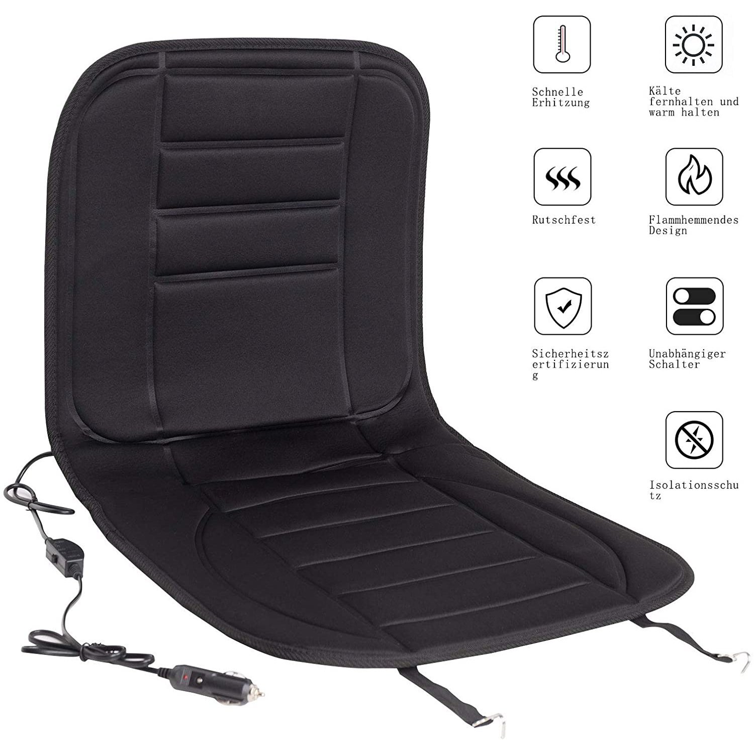 12V Car Heated Seat Cushion ,Car Heated Seat Cover Therapy Heating Pad