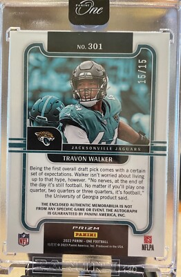 2022 Panini One - Precision Rookie Patch Autographs Travon Walker