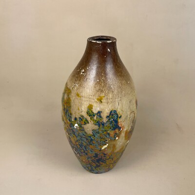 Antike handbemalte Vase Keramik Pottery Topf Vintage Blumenkunst Ornament