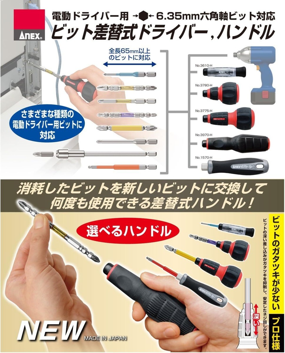 New ANEX precise replacement handle H6.35mm corresponding type No