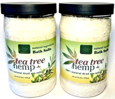  2 Pack Dead Sea Collection - HEMP  TEA TREE Bath Salts - 34.2 oz each