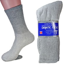 12 Pairs Men's Health Circulatory Diabetic Cotton crew socks 9-11 10-13 13-15