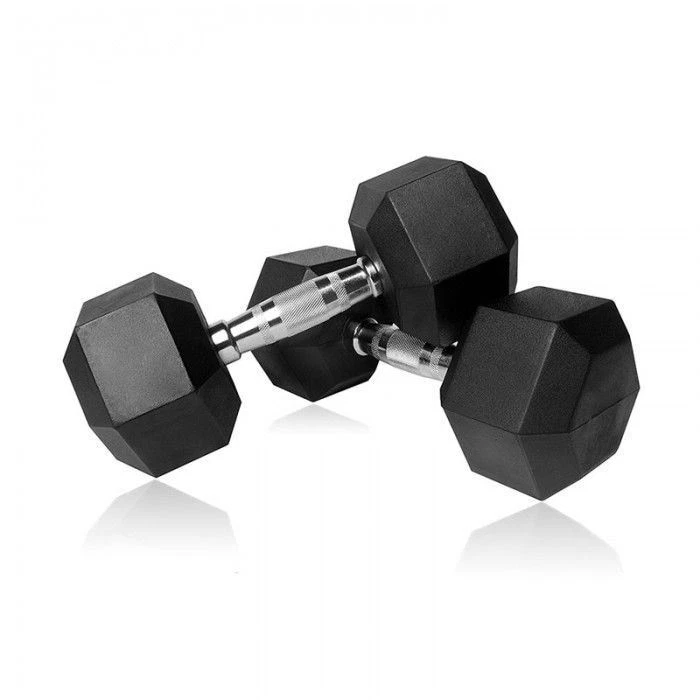 2x 6KG Hex Dumbbells Rubber Dumbell Fitness Gym Hand Weights Strength Training