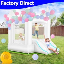 Inflatable White Bouncy Castle Toddler Bouncy House Birthday/Wedding Decoration