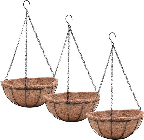 Hanging Planters Basket Set of 3 Hanging Flower Pots 10 Inch Chain round Wire Pl