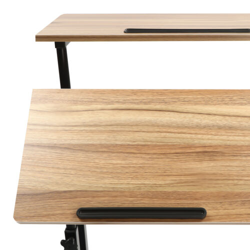 Rolling Laptop Desk Adjustable Height Computer Table Stand up Office Workstation - Picture 13 of 19